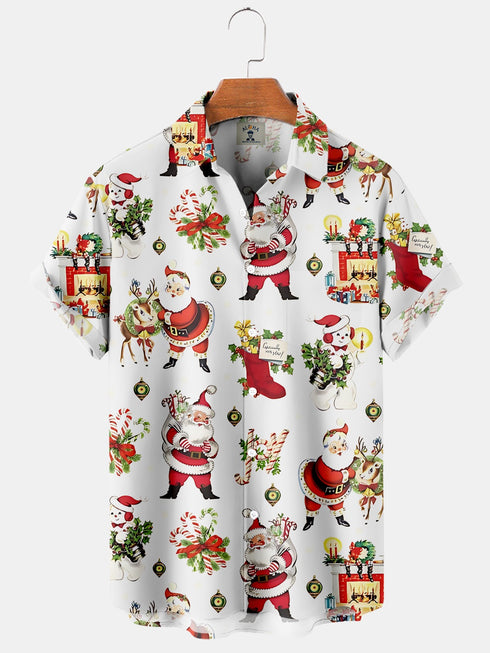 Men's Christmas Funny Graphic Short Sleeve Hawaiian Shirt